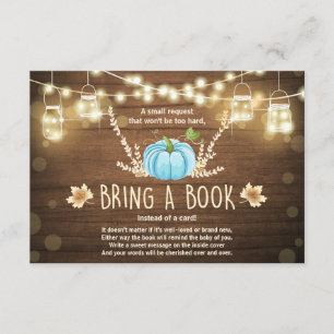 Rustic Little Pumpkin Baby Shower Bring a Book Invitation