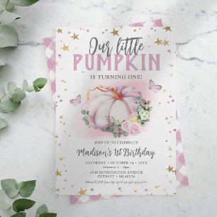 Rustic Little Pumpkin Girl First Birthday Invitati Invitation