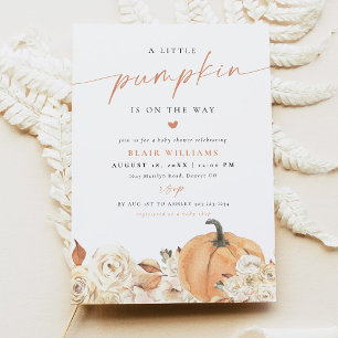 Rustic Little Pumpkin On The Way Baby Shower Invitation