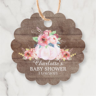 Rustic Little Pumpkin Thank You Baby Shower Favour Tags