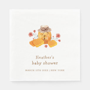 Rustic Little Wildflower Honey Bee Baby Shower Napkin