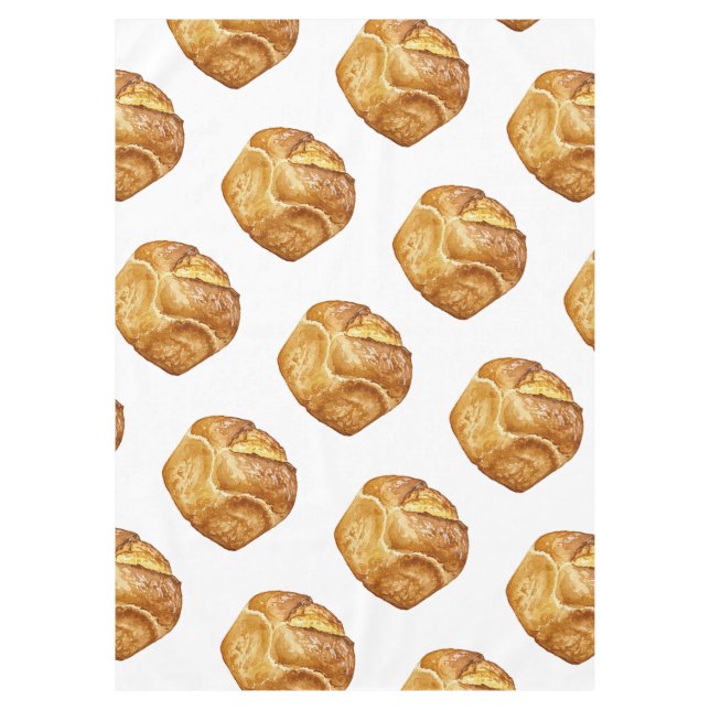 Rustic Loaf Watercolor Painting Tablecloth (Front)