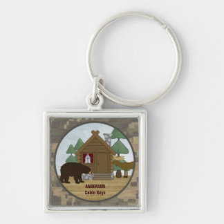 Rustic Lodge Cabin Keys with Bear and Moose Key Ring
