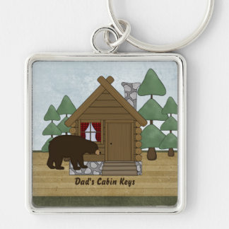 Rustic Lodge Cabin Keys with Personalised Name Key Ring