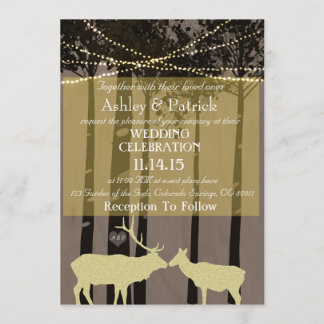 Rustic Lodge Themed Wedding Invitation