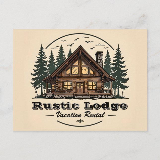 Rustic Lodge Vacation Rental Postcard (Front)