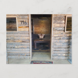 Rustic Log Cabin Entrance Postcard