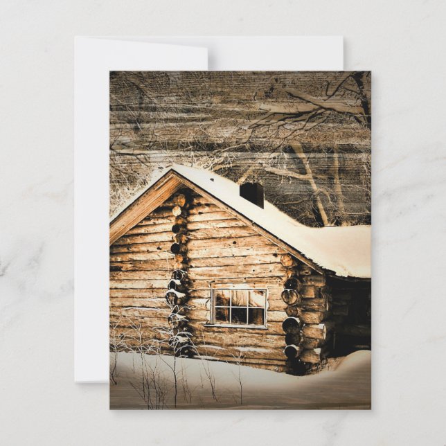 Rustic Log Cabin In The Wilderness Card (Front)