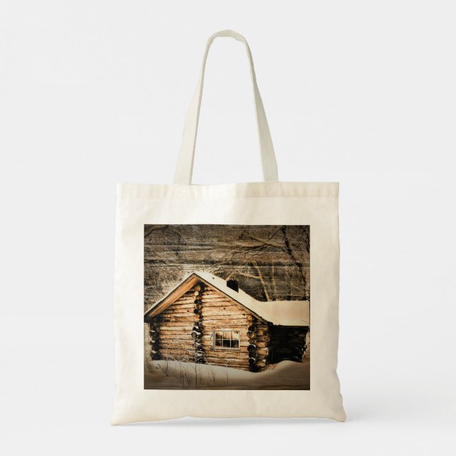 Rustic Log Cabin In The Wilderness Tote Bag (Back)