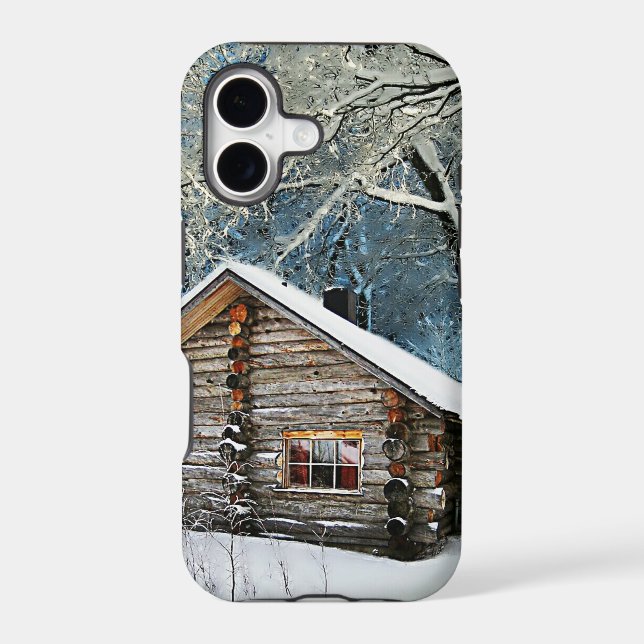 Rustic Log Cabin Winter Magic (Back)