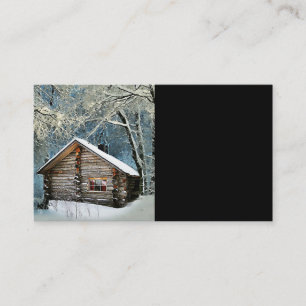 Rustic Log Cabin Winter Magic Business Card