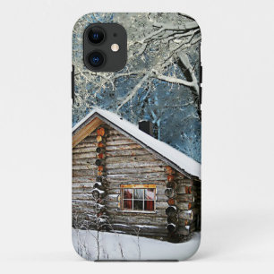 Rustic Log Cabin Winter Magic Case-Mate iPhone Case