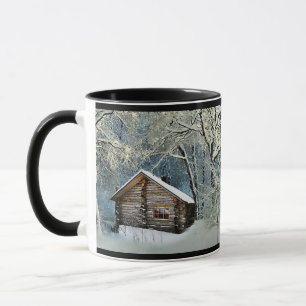 Rustic Log Cabin Winter Magic Mug