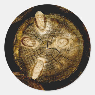 Rustic Log Roll Classic Round Sticker