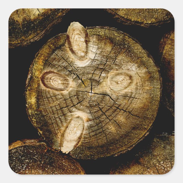 Rustic Log Roll Square Sticker (Front)