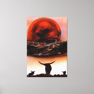 Rustic Longhorn Ranch  Canvas Print