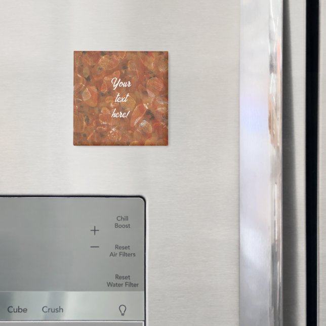 Rustic Look Stone Print Orange Tan Magnets (In Situ (Fridge))