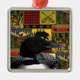 Rustic Loon Northwoods Cabin Metal Tree Decoration