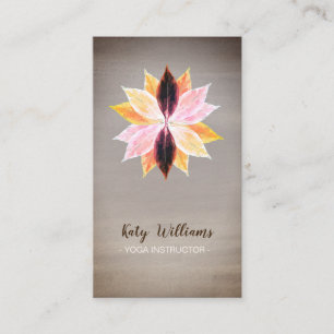 Rustic Lotus Flower Yoga Holistic Meditation Business Card