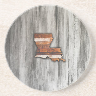 Rustic Louisiana Shape Coaster