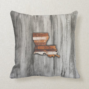 Rustic Louisiana Shape Cushion