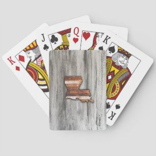 Rustic Louisiana Shape Playing Cards