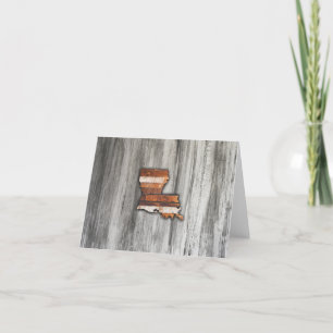 Rustic Louisiana Shape Thank You Card