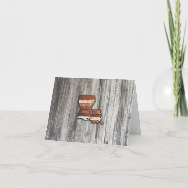 Rustic Louisiana Shape Thank You Card (Front)