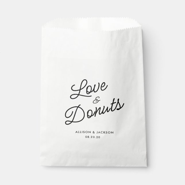 Rustic Love and Doughnuts Wedding Doughnuts Favour Bags (Front)