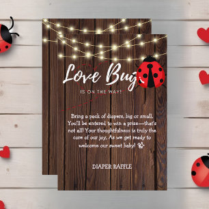 Rustic Love Bug Baby Shower Enclosure Card