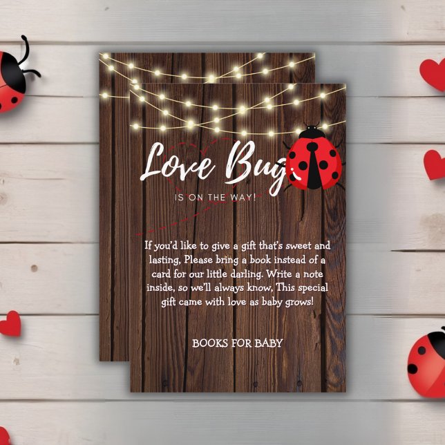 Rustic Love Bug Baby Shower Enclosure Card (Creator Uploaded)