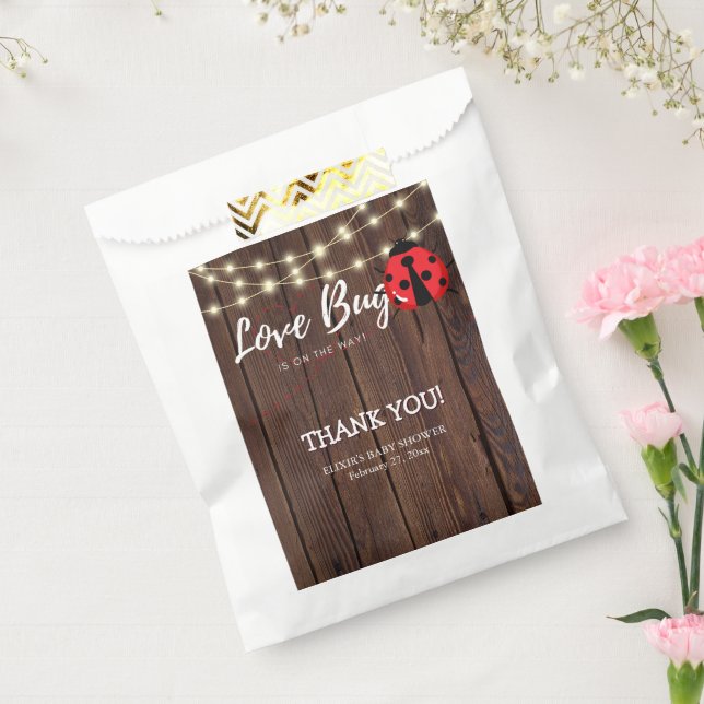 Rustic Love Bug Baby Shower Favour Bags (Sealed)