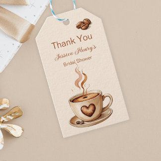 Rustic Love is Brewing Thank You Bridal Shower Gift Tags