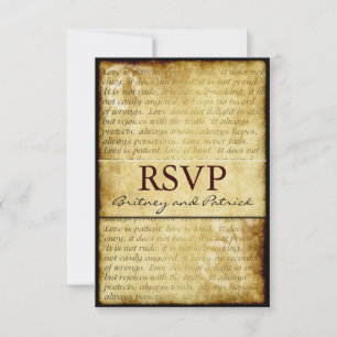 Rustic Love is Patient Vintage Wedding RSVP Cards