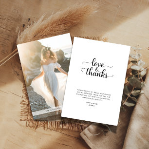 Rustic Love & Thanks Bridal Shower Beach Photo  Thank You Card