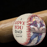 Rustic Love You Dad Father`s Day 2 Photo Collage Baseball<br><div class="desc">Rustic Love You Dad Father`s Day 2 Photo Collage Baseball. This modern custom and personalised baseball is a perfect gift for a dad or a new dad on Father`s Day. I love you dad 2 photo template baseball. Personalise it with 2 photos, name and year number. The background is rustic...</div>