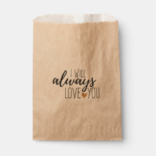 Rustic Love You Quote Wedding Bridal Shower Favour Bags