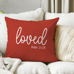 Rustic Loved Quote Throw Pillow