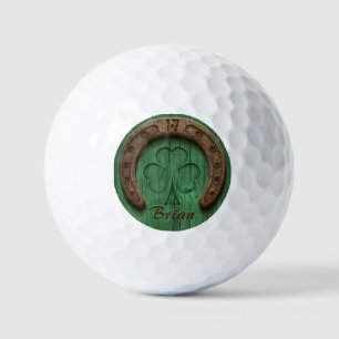 Rustic Lucky Horse Shoe Irish Personalized  Golf Balls