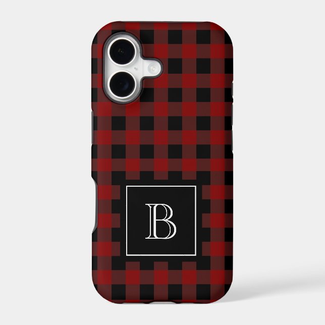 Rustic Lumberjack Buffalo Plaid Custom Monogrammed (Back)