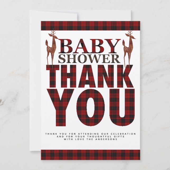 Rustic Lumberjack Buffalo Plaid Stag - Add Photo Card (Front)