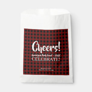 Rustic Lumberjack Plaid Cheers Custom Celebrate Favour Bags