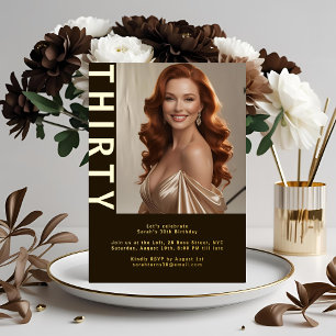 Rustic Luxe Brown & Foil 30th