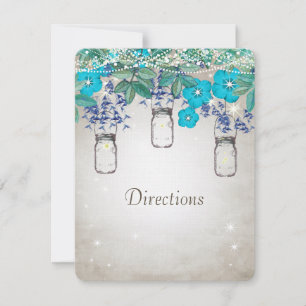 Rustic Luxe Mason Jar Navy Turquoise Invitation
