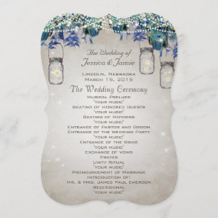 Rustic Luxe Peacock Wedding Program Programme