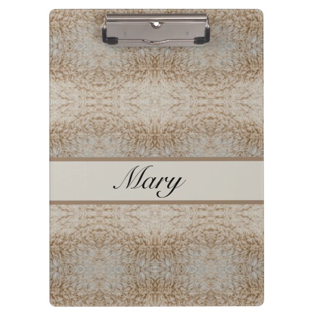 Rustic Luxe | Personalised Psychedelic Sheep Wool Clipboard (Front)
