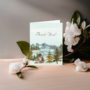 Rustic Lynx Thank You Folded Card