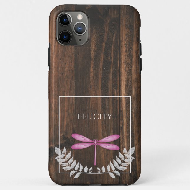 Rustic Magenta Dragonfly Case-Mate iPhone Case (Back)