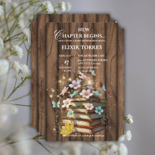 Rustic Magical Storybooks Baby Shower  Invitation