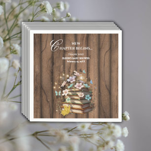 Rustic Magical Storybooks Baby Shower  Napkin